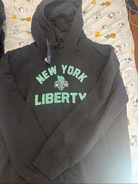 NBA New York Liberty Black Hoodie with Mint Green Lettering